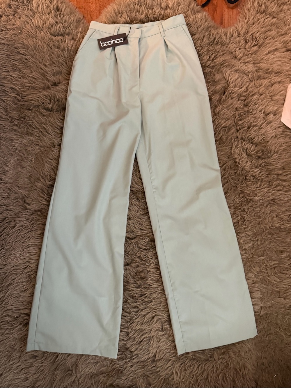 Boohoo Women’s Light Mint Wide-Leg Trousers